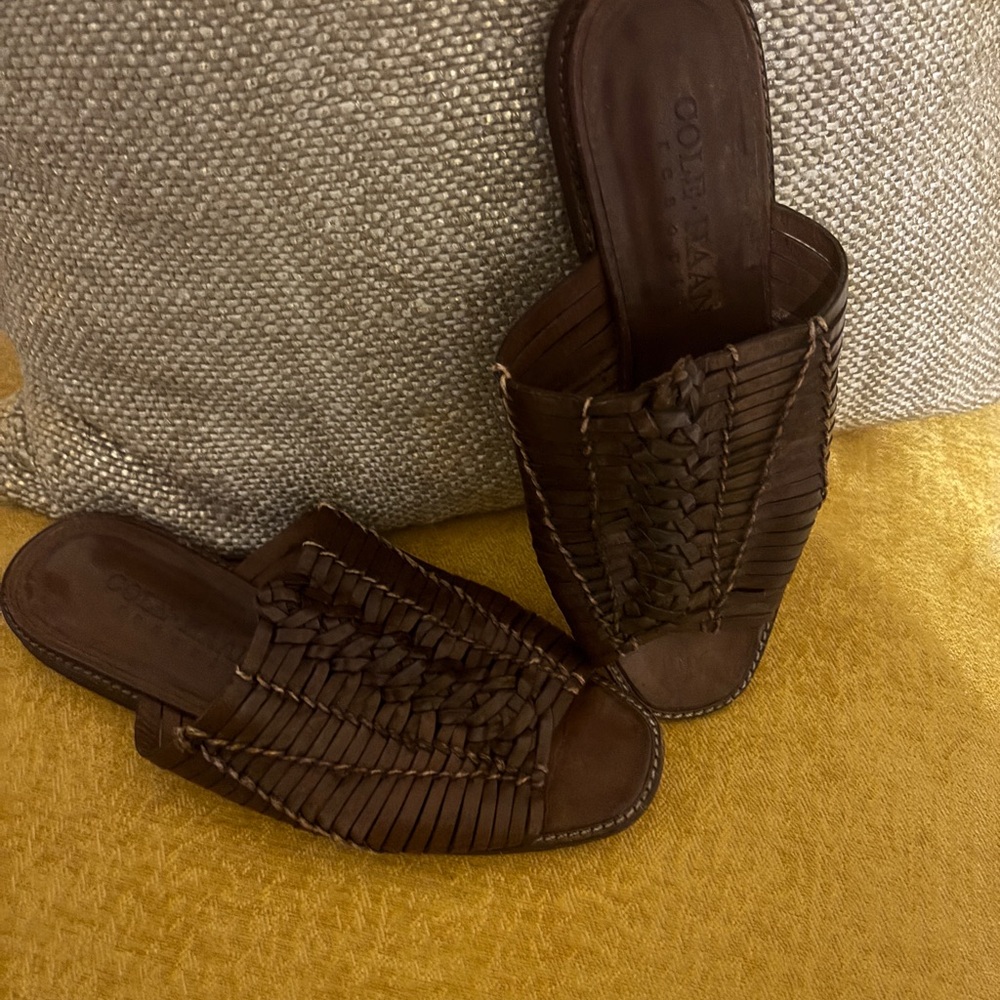 Cole Haan Brown Woven Flats